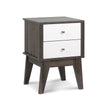 Artiss Bedside Table with Drawers - White & Dark Grey 