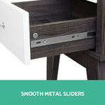 Artiss Bedside Table with Drawers - White & Dark Grey 
