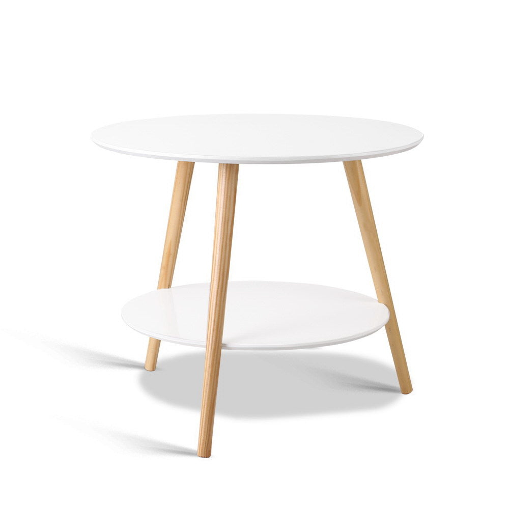 Artiss 2 Tier Side Table - White