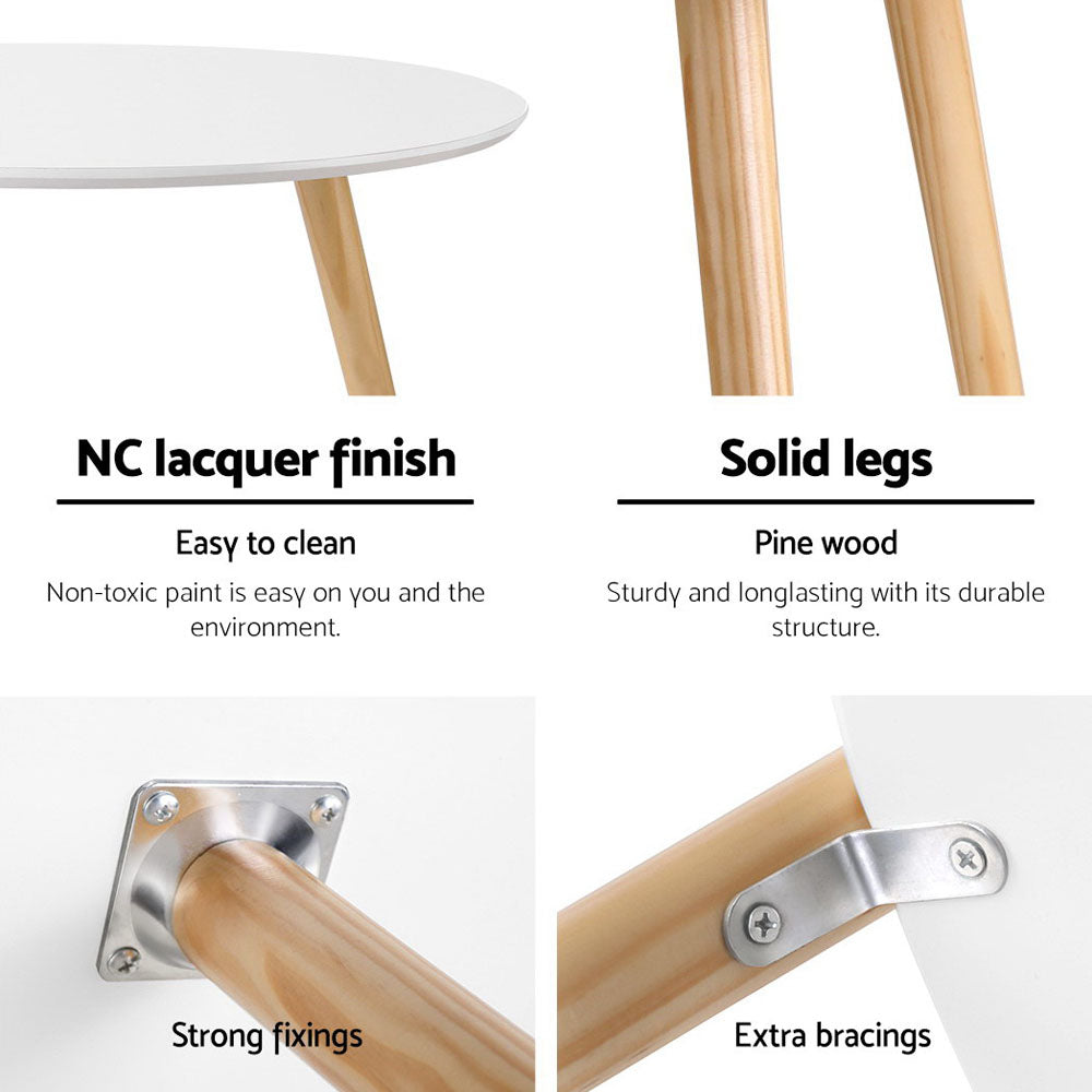 Artiss 2 Tier Side Table - White