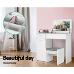 Dressing Table with Mirror - White