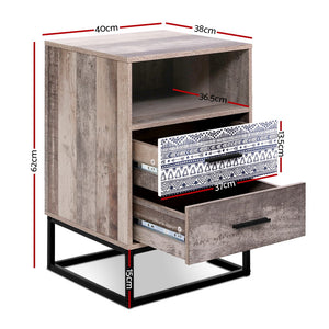 Artiss Bedside Tables Drawers Side Table Wood Nightstand Storage Cabinet Unit
