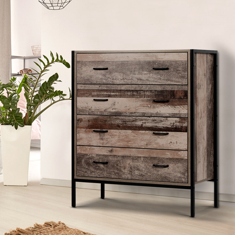 Artiss Chest of Drawers Tallboy Dresser Storage Cabinet Industrial Rustic