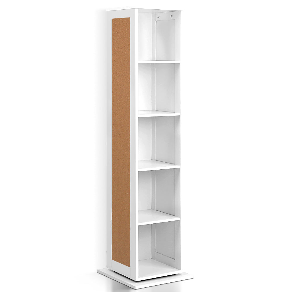 Artiss 5 Shelf Rotating Cabinet Storage Shoe Rack - White