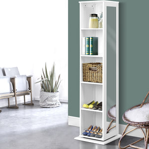 Artiss 5 Shelf Rotating Cabinet Storage Shoe Rack - White