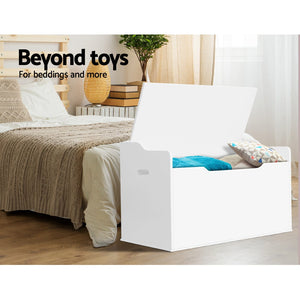 Artiss Kids Toy Box Storage Cabinet Chest Blanket Children Clothes Organiser White