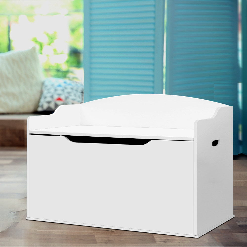 Artiss Kids Toy Box Storage Cabinet Chest Blanket Children Clothes Organiser White