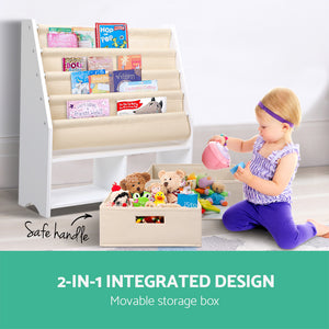 Artiss 4 Tier Wooden Kids Bookshelf - White