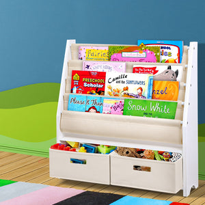 Artiss 4 Tier Wooden Kids Bookshelf - White