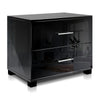Artiss High Gloss Two Drawers Bedside Table - Black