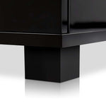 Artiss High Gloss Two Drawers Bedside Table - Black
