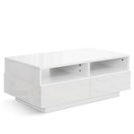 Artiss Modern Coffee Table 4 Storage Drawers High Gloss Wooden Shelf White