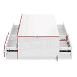 Artiss Modern Coffee Table 4 Storage Drawers High Gloss Wooden Shelf White