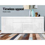 Artiss Buffet Sideboard Cabinet High Gloss Storage 4 Doors Cupboard Hall White