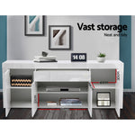 Artiss Buffet Sideboard Cabinet High Gloss Storage 4 Doors Cupboard Hall White