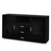 Artiss Buffet Sideboard Cabinet High Gloss Storage Cupboard Black Doors Drawers