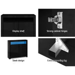 Artiss Buffet Sideboard Cabinet High Gloss Storage Cupboard 2 Doors Black Table