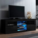 Artiss 145cm RGB LED TV Cabinet Entertainment Unit Stand Gloss Furniture Black