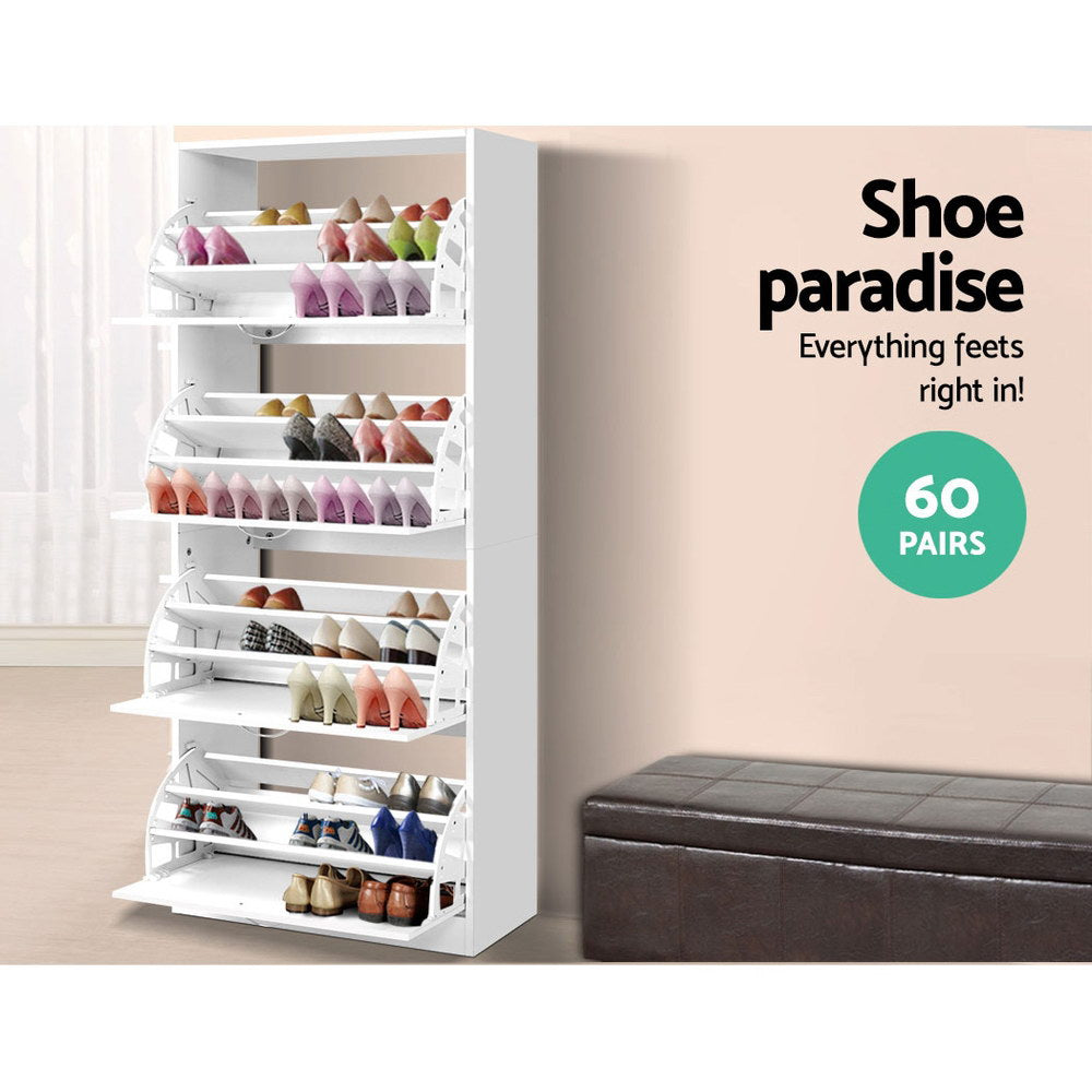 Artiss 60 Pairs Shoe Cabinet Shoes Rack Storage Organiser Shelf Cupboard Drawer
