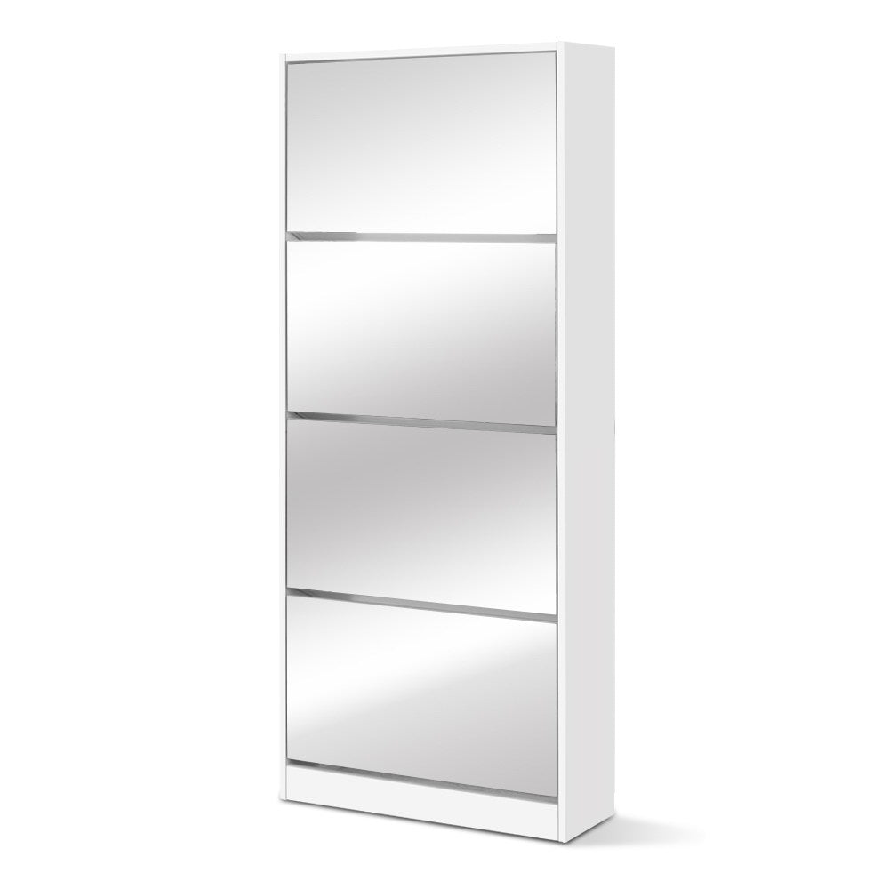Artiss 60 Pairs Mirror Shoe Cabinet Rack Mirrored Storage Shoes Drawer Organiser