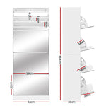 Artiss 60 Pairs Mirror Shoe Cabinet Rack Mirrored Storage Shoes Drawer Organiser