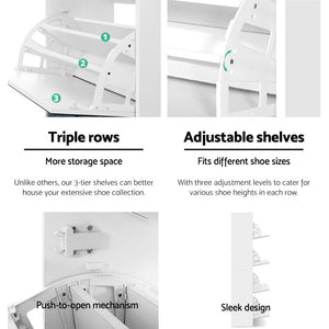 Artiss 60 Pairs Mirror Shoe Cabinet Rack Mirrored Storage Shoes Drawer Organiser