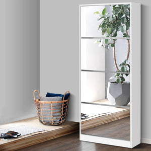 Artiss 60 Pairs Mirror Shoe Cabinet Rack Mirrored Storage Shoes Drawer Organiser