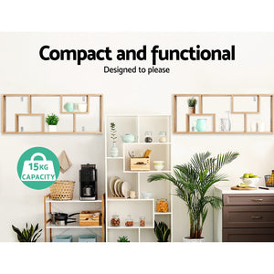 Artiss Floating Wall Shelf DIY Mount Storage Display Rack Bookcase Oak