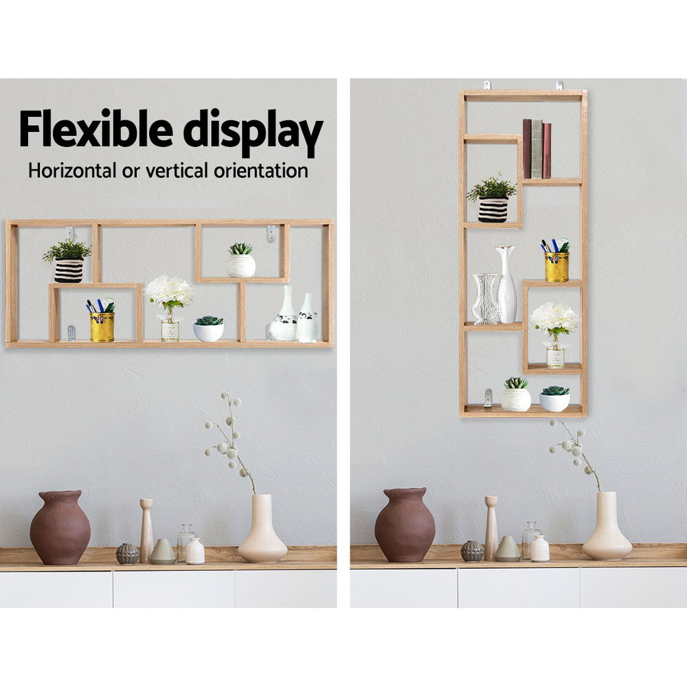 Artiss Floating Wall Shelf DIY Mount Storage Display Rack Bookcase Oak