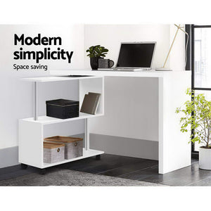 Artiss Office Computer Desk Corner Study Table Workstation Bookcase Swivel