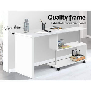 Artiss Office Computer Desk Corner Study Table Workstation Bookcase Swivel