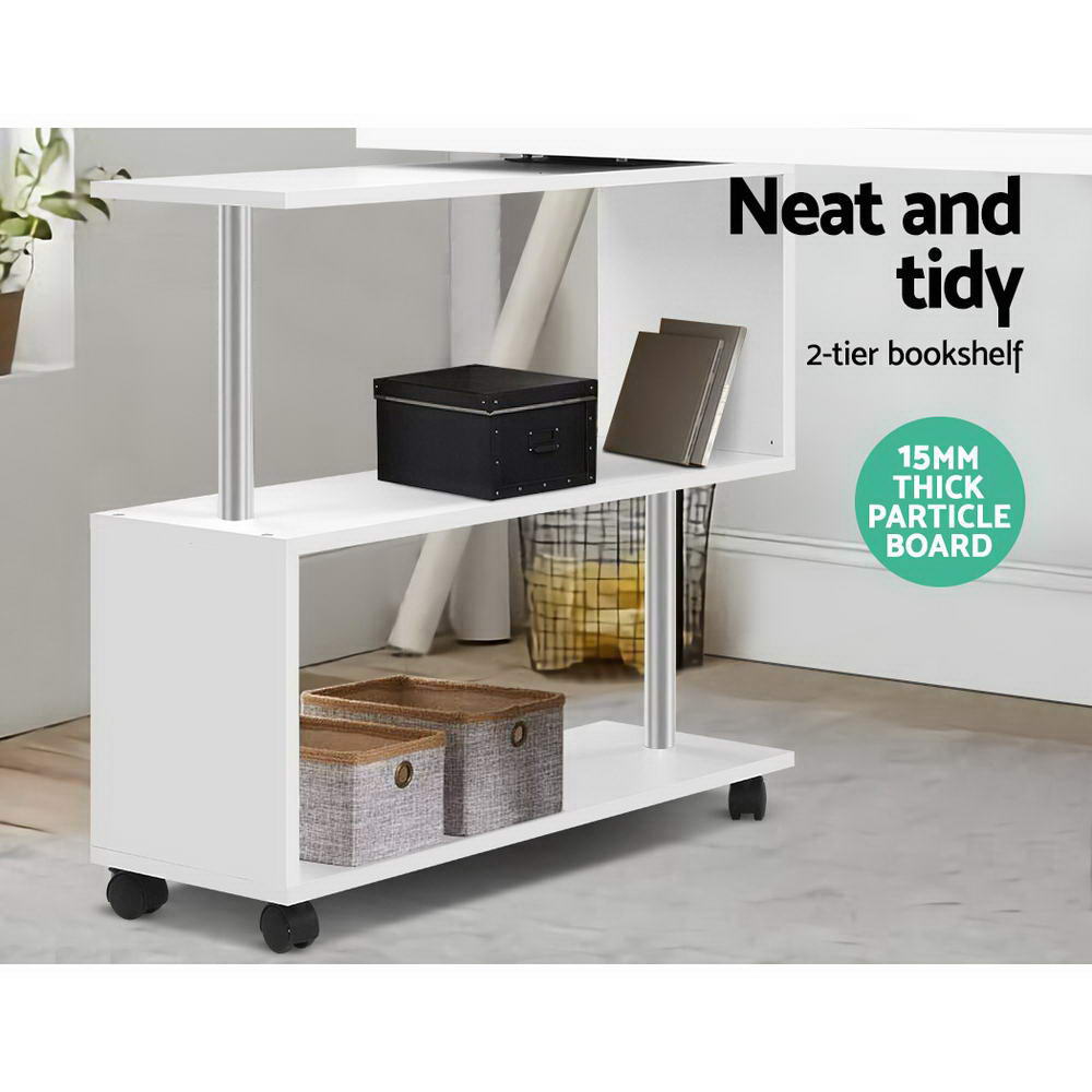 Artiss Office Computer Desk Corner Study Table Workstation Bookcase Swivel