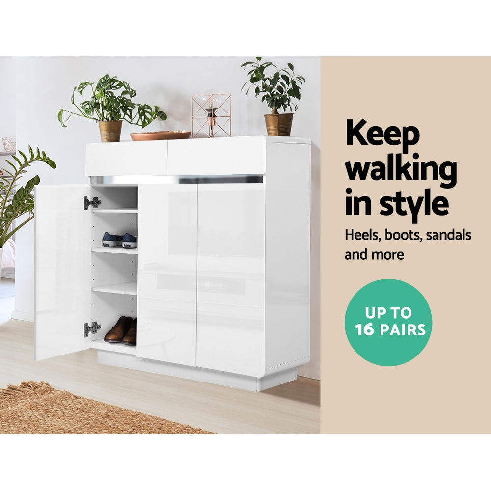 Artiss Shoe Cabinet Shoes Storage Rack High Gloss Organiser Drawer Cupboard Door