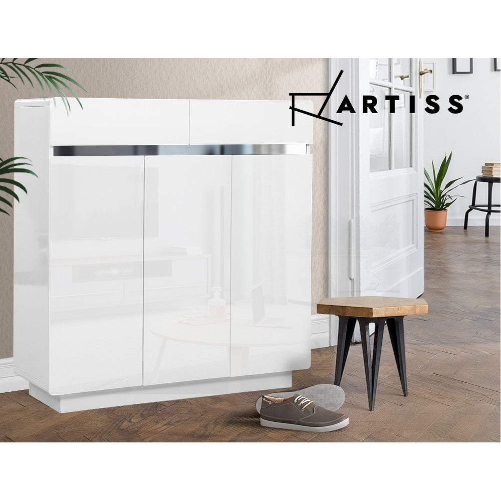 Artiss Shoe Cabinet Shoes Storage Rack High Gloss Organiser Drawer Cupboard Door