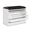 Artiss Shoe Cabinet Bench Shoes Storage Rack Organiser Storage White 15 Pairs
