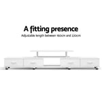 Artiss TV Cabinet Entertainment Unit Stand Wooden 160CM To 220CM Storage White