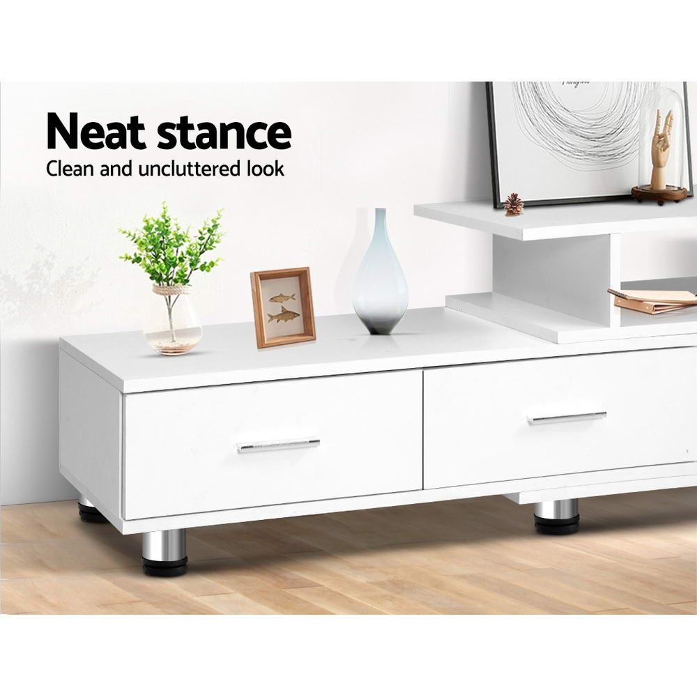 Artiss TV Cabinet Entertainment Unit Stand Wooden 160CM To 220CM Storage White