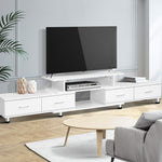 Artiss TV Cabinet Entertainment Unit Stand Wooden 160CM To 220CM Storage White