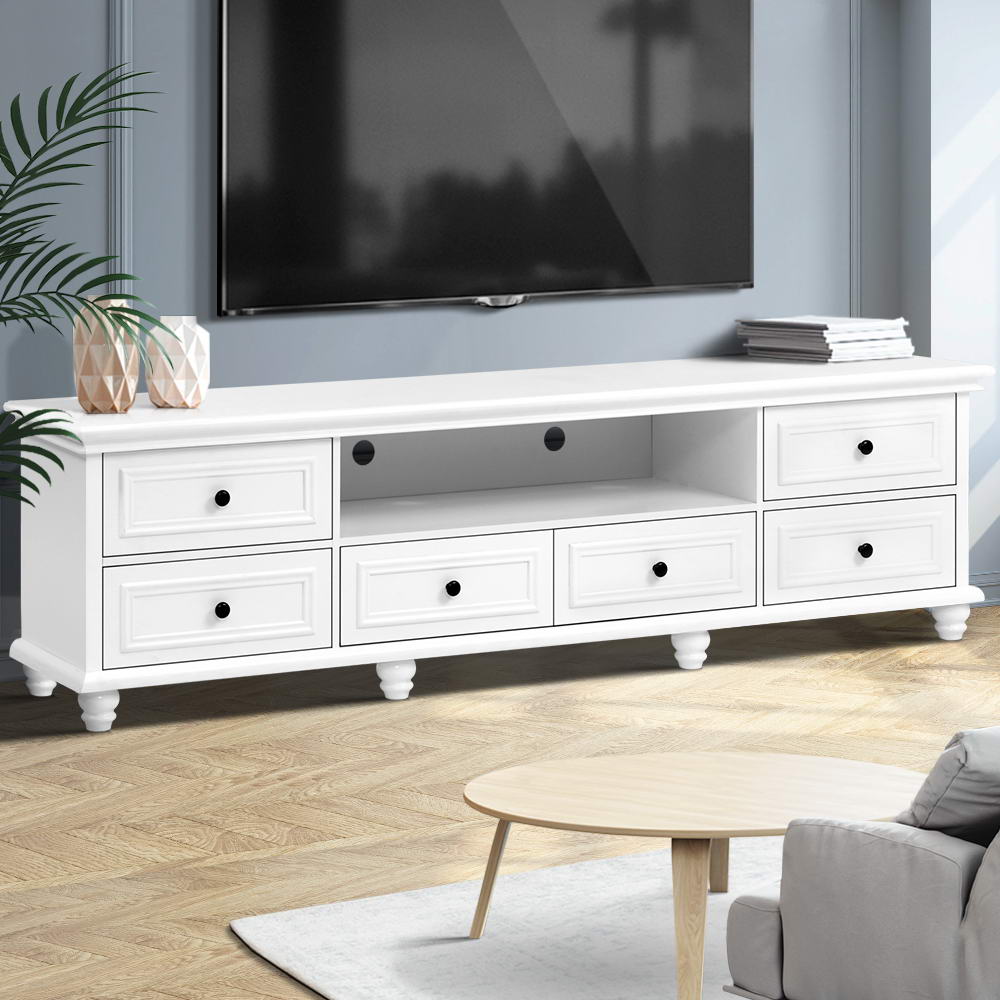 Artiss TV Cabinet Entertainment Unit Stand 6 Storage Drawers Country Style 200cm