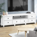 Artiss TV Cabinet Entertainment Unit Stand 6 Storage Drawers Country Style 200cm