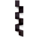 Artiss 5 Tier Corner Wall Floating Shelf Mount Display Bookshelf Rack Brown