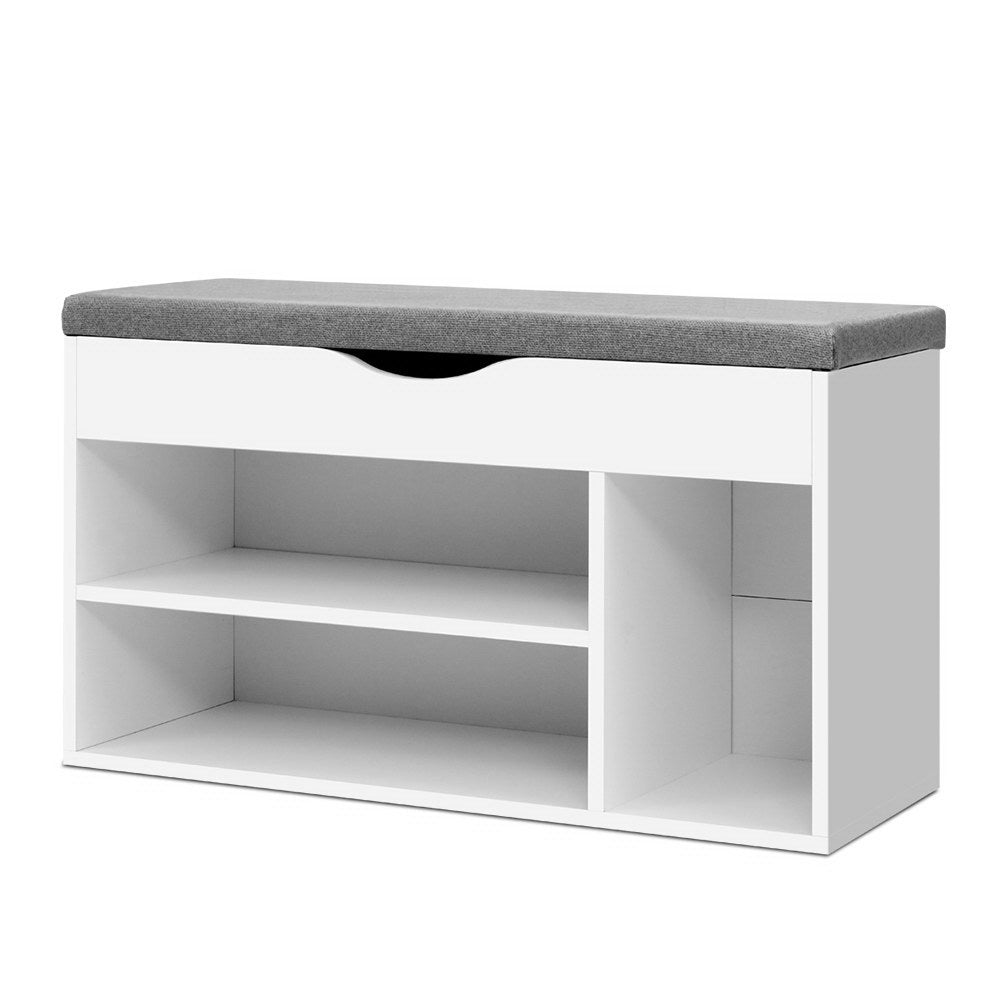 Artiss Shoe Cabinet Bench Shoes Organiser Storage Rack Shelf White Cupboard Box