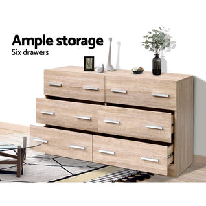 Artiss 6 Chest of Drawers Cabinet Dresser Table Tallboy Lowboy Storage Wood