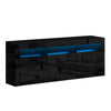 Artiss TV Cabinet Entertainment Unit Stand RGB LED Gloss Drawers 160cm Black