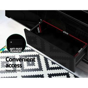 Artiss TV Cabinet Entertainment Unit Stand RGB LED Gloss Drawers 160cm Black