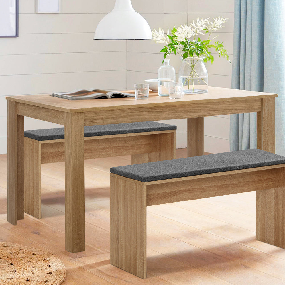 Artiss Wooden Dining Table NATU 120cm 4 Seater Kitchen Rectangular Modern Oak