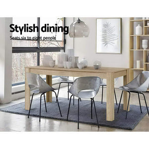 Artiss Dining Table 6-8 Seater Wooden Kitchen Tables Oak 160cm Cafe Restaurant