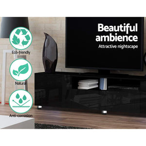 Artiss TV Cabinet Entertainment Unit Stand High Gloss Furniture 205cm Black