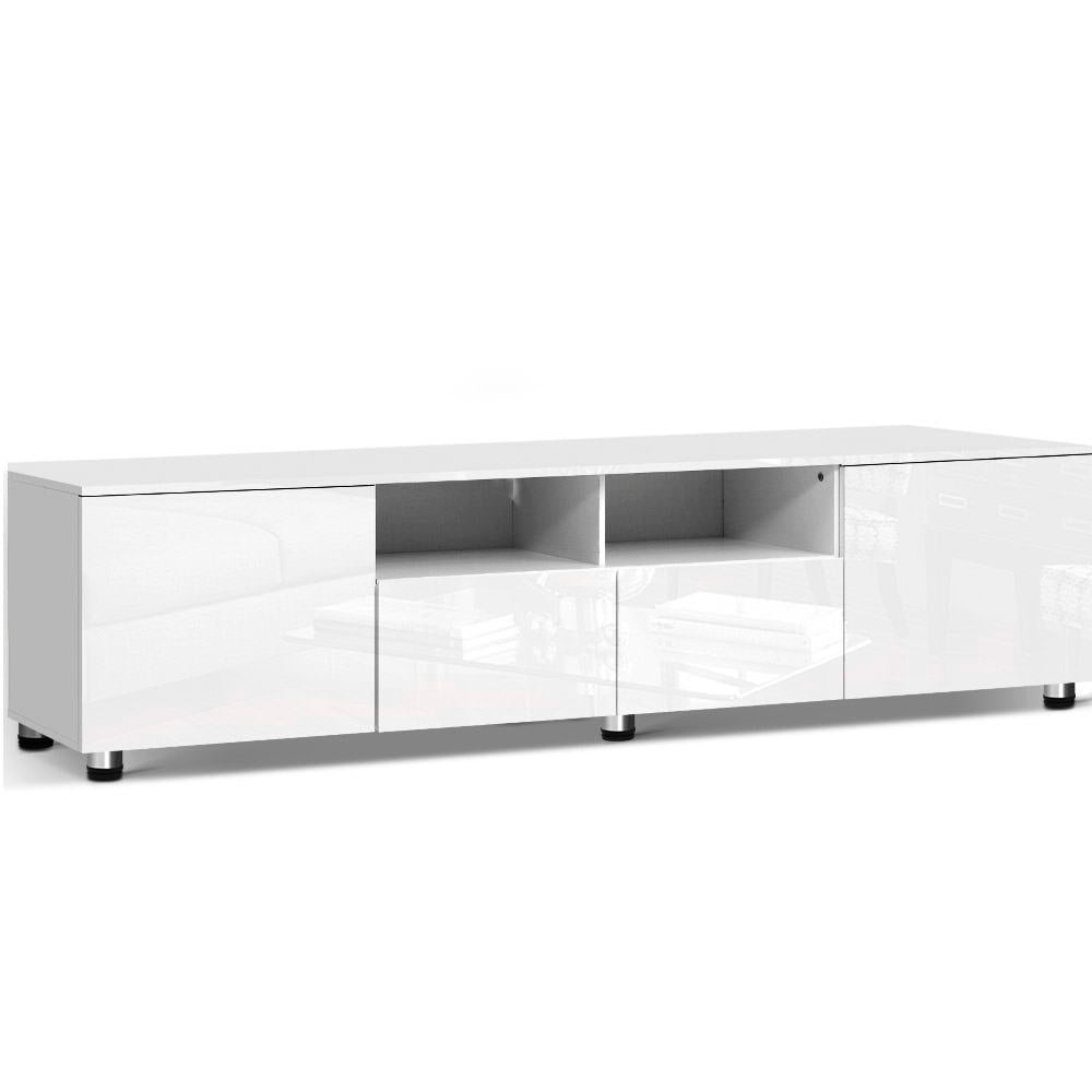 Artiss TV Cabinet Entertainment Unit Stand High Gloss Furniture 205cm White
