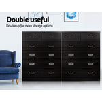 Artiss Tallboy 6 Drawers Storage Cabinet - Walnut